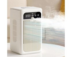 Draagbare verdampingsluchtkoeler, tafelmodel ventilator met nevelkoeling, waterkoeling en ijskoeling, geluidsarm, lichtgewicht persoonlijk koelapparaat, geschikt voor binnen- en buitengebruik, ideaal voor slaapkamers, kantoren en kamperen (wit).