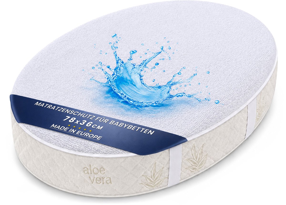 Matrasbeschermer Waterdicht Matrasonderlegger 36x78 cm - Kinder Bedonderlegger Beschermhoes Wasbaar Ademend Anti Huisstofmijt Urinebescherming Bedbescherming Molton 36 x 78