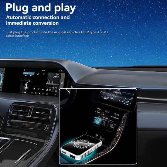 Draadloze Carplay Naar Android AI Box Carplay/Android Auto/Naar Android 13 met HD-Poort Ondersteunt Split-Screen Interactie 2+16G — afbeelding 3