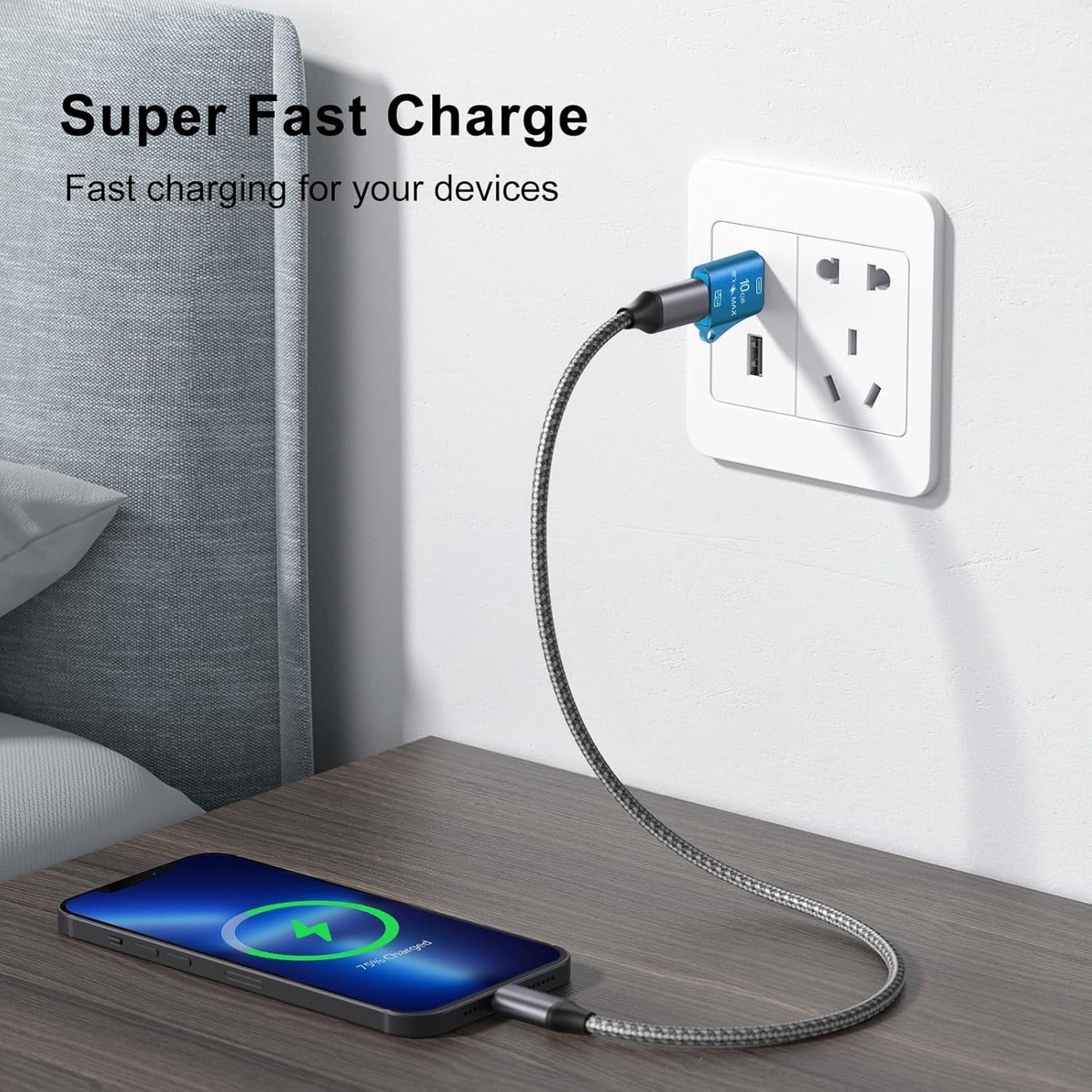 USB naar USB C Adapter 2-Pack, Snelle 10Gbps Gegevensoverdracht, Compatibel met iPhone 15 Pro Max, iPad Air 5 en Galaxy S22/S21