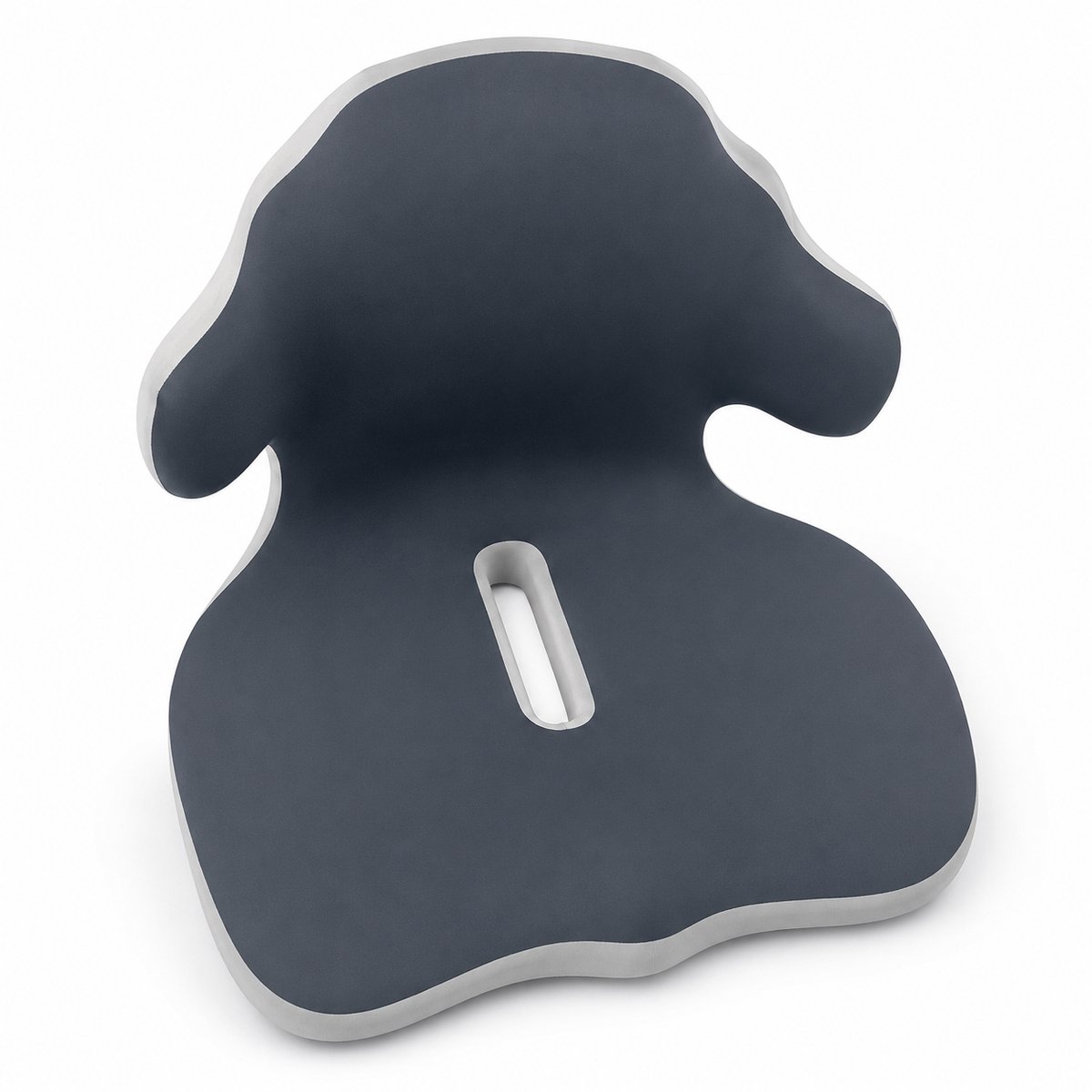 Gloovon® Orthopedisch Zitkussen met Rugsteun - Corrigerend - Voor Bureaustoel, Auto & Thuiswerken - 46x40x38 cm - Zwart/Grijs