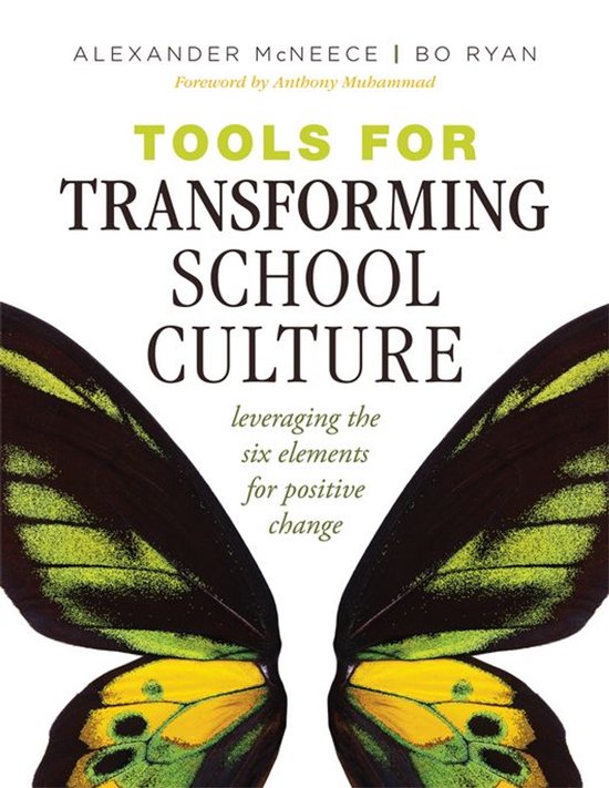 Livre 'Tools for Transforming School Culture' avec un motif d'ailes de papillon.