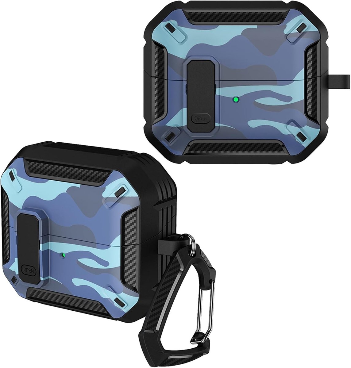 Case voor Galaxy Buds 3 / Galaxy Buds 3 Pro met Camouflage Sleutelhanger Ontwerp - Schokbestendige Bescherming en Duurzaam Hard PC voor Mannen