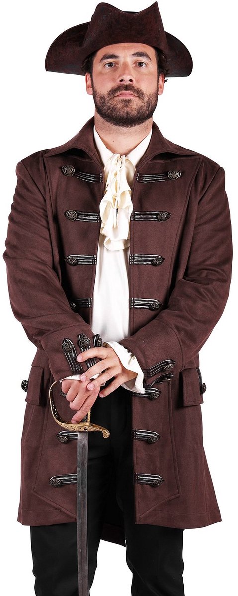 Bruine piratenmantel voor mannen - Carnaval Halloween Fasching