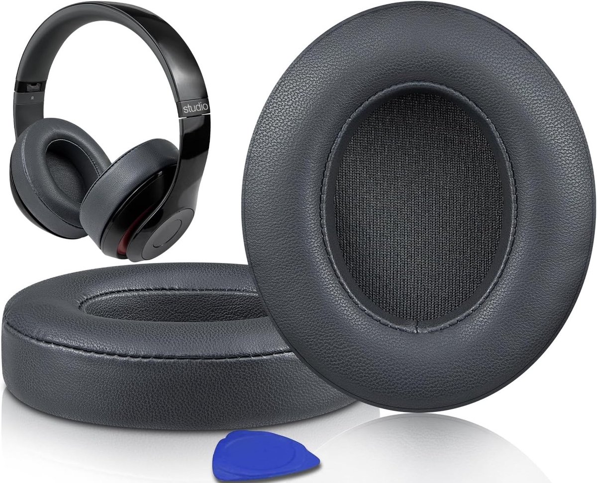 Leren Vervangende Oorkussens voor Beats Studio 2 & 3 Hoofdtelefoons, Geluidsisolatie, Geheugenfoam en Extra Dikte