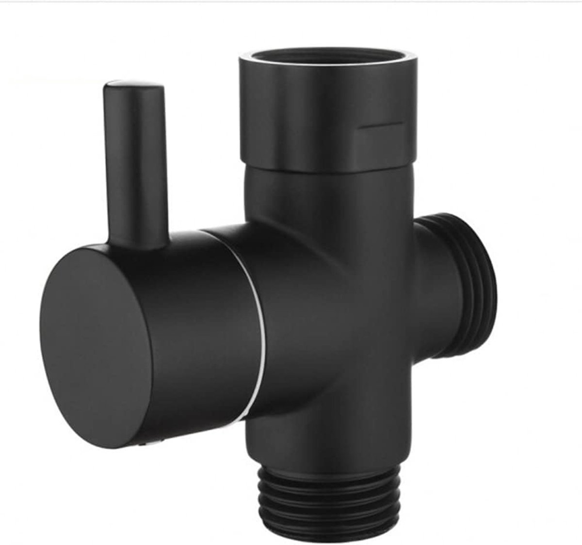 Verstelbare Douchearm Splitter met Rubber Ring voor Handdouche en Vaste Douchekop, G1/2 Inch Messing, Chroom en Zwart, Ideaal voor Doucheverbetering