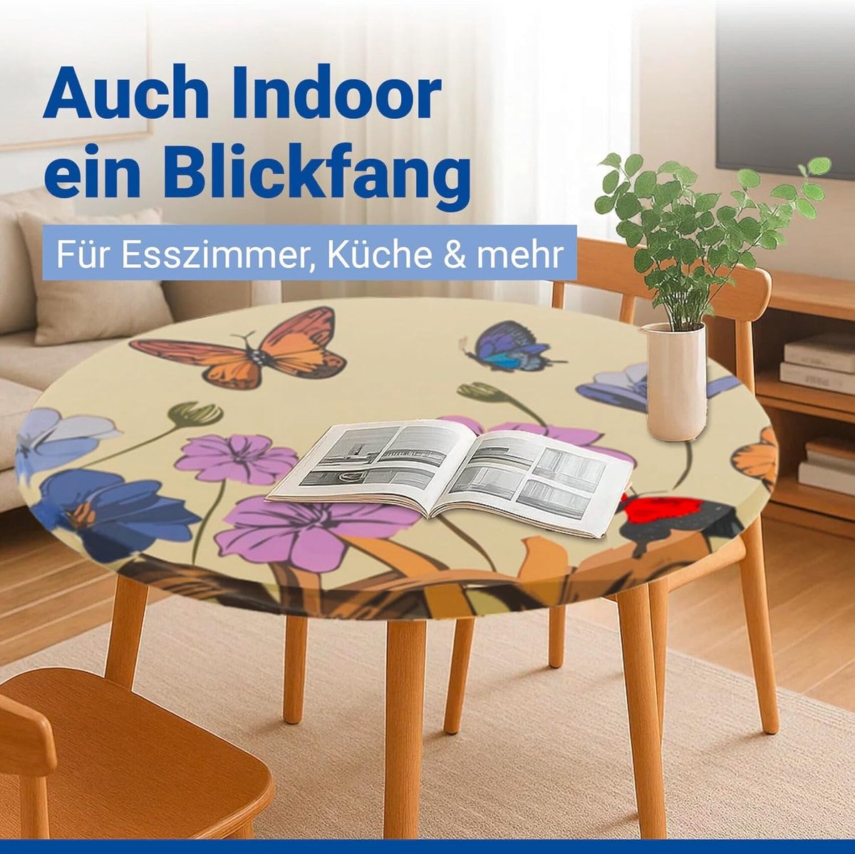 Rond Tafelkleed - Tafelhoes Elastisch - Buiten Zitten - Met Elastische Band - Ø 70-86 cm - Multicolor