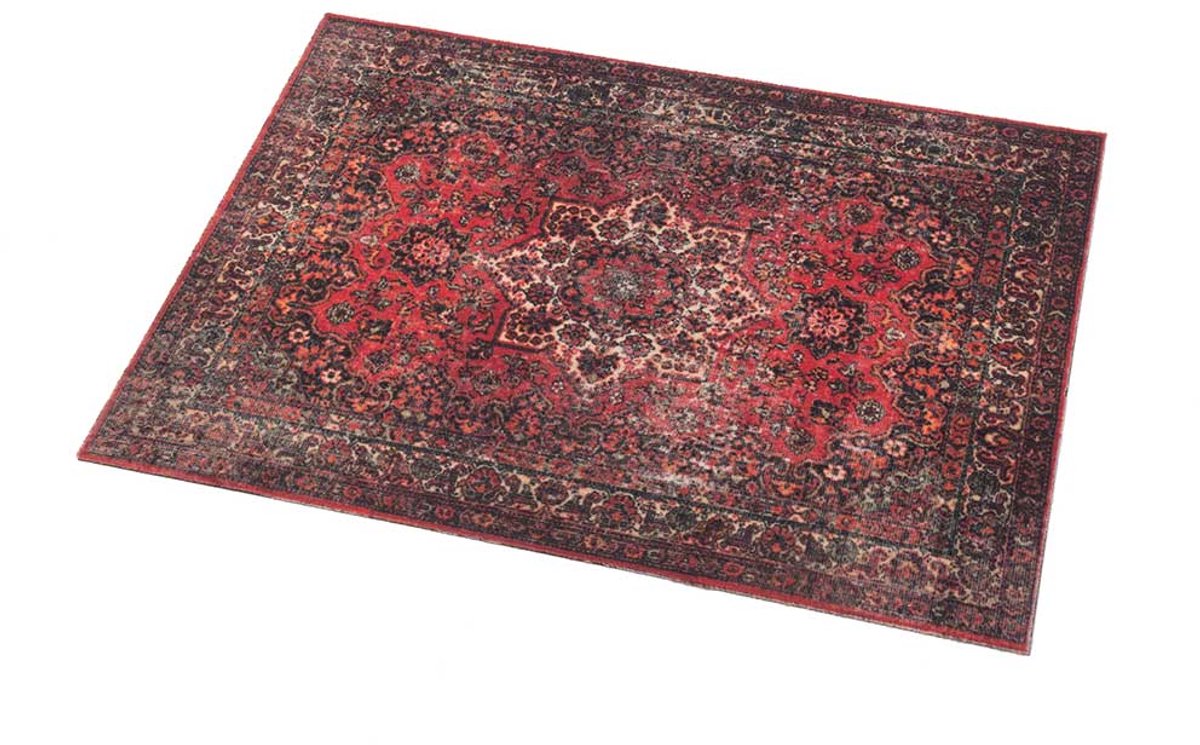 DRUMnBASE Pedal & Amp Stage Rug Pedalboard Mat Vintage Persian Original Red (80 cm x 60 cm)