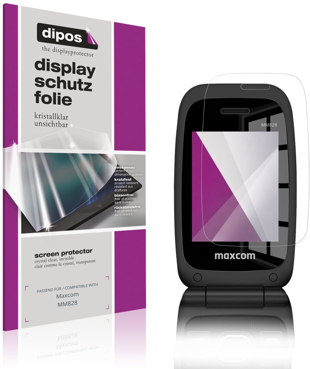dipos – 4x Beschermfolie geschikt voor Maxcom MM828 Buitenkant | Krasbestendige & heldere Screenprotector Ultra-Thin