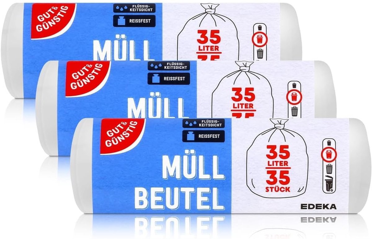 Vuilniszakken 35L - Transparant - Scheurvast - Vloeistofdicht - Voor Huis en Kantoor