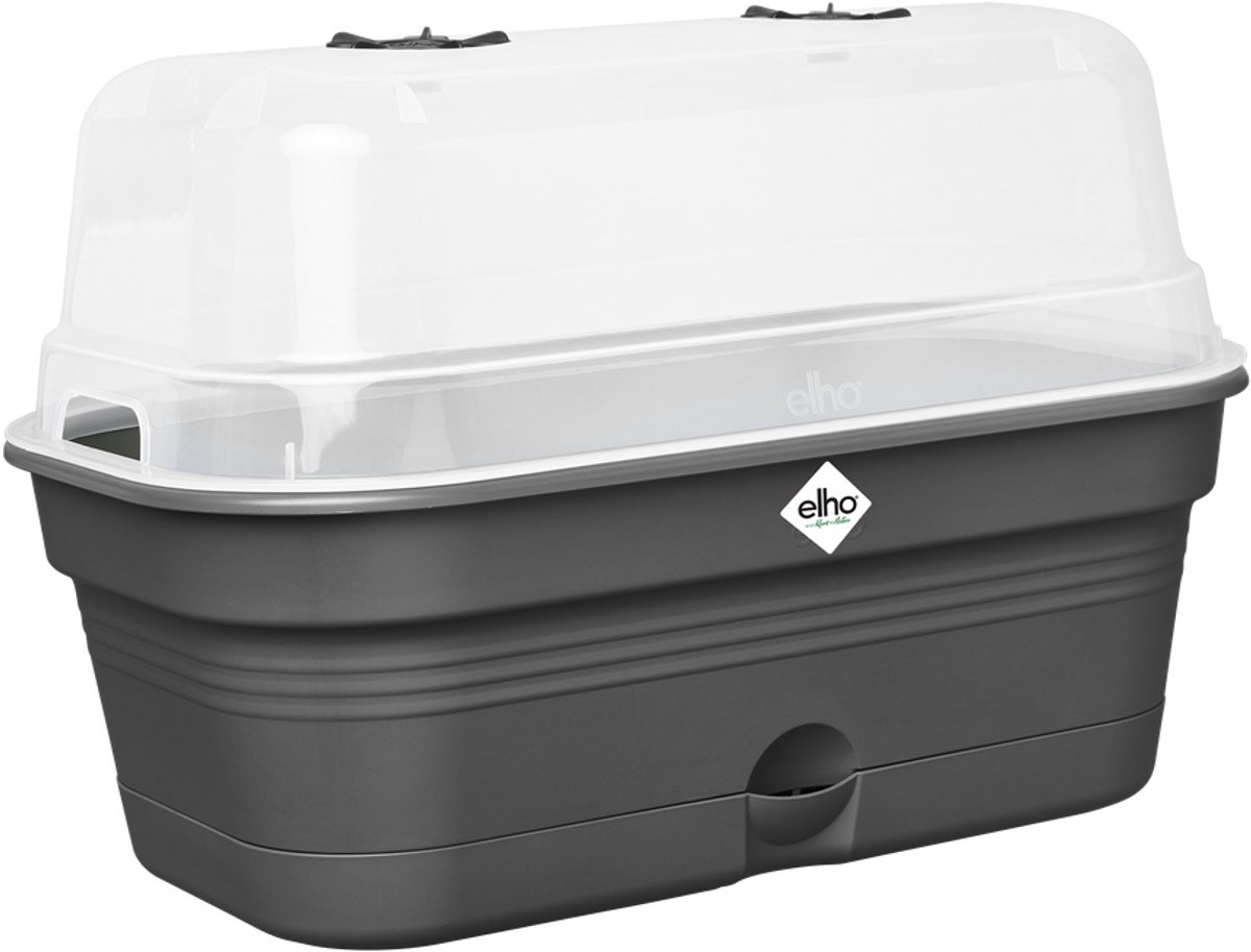 Bol.com Elho Green Basics Kweektray Allin1 39 - Kweekbak met Deksel - 100% Gerecycled Plastic - Ø 39.0 x H 15.2 cm - Living black aanbieding