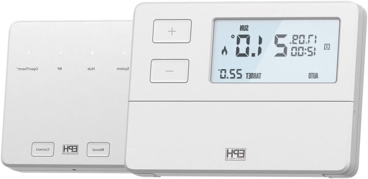 Programmeerbare Thermostaat - Draadloze Kamerthermostaat - Verwarming Regelen - RF Verbinding - Standaard - Wit