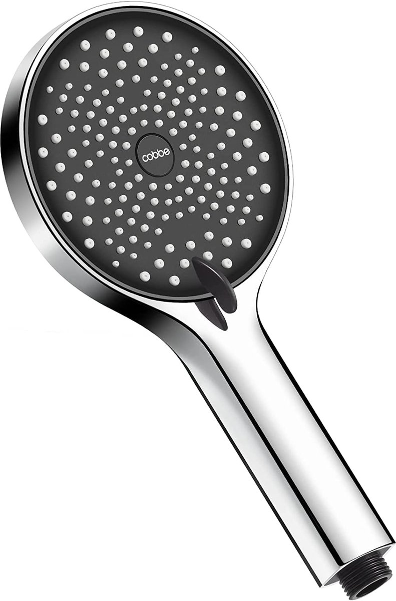 SnelShoppen - Cobbe 3 Spuiten Douchekop Waterbesparend Handheld Hoge Druk Grote Regendouche Zwart/Chroom voor Luxe Badkamers