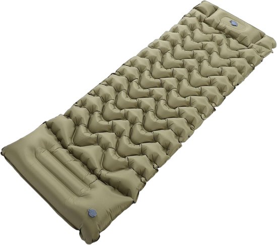 Campingslaapmatje - Slaapmat Kamperen - Buiten Slapen - Ingebouwde Voetpomp - 190x75cm - Groen — afbeelding 4