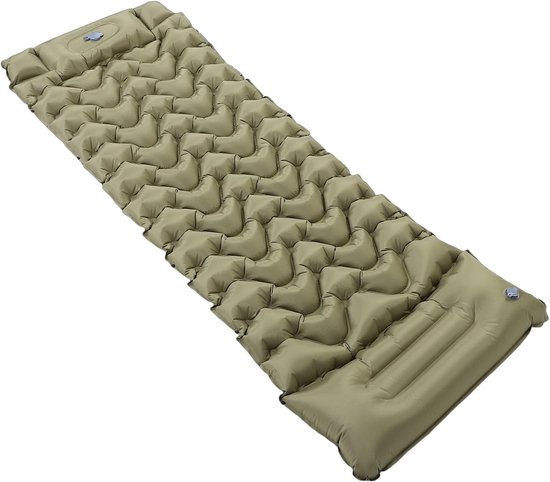 Campingslaapmatje - Slaapmat Kamperen - Buiten Slapen - Ingebouwde Voetpomp - 190x75cm - Groen — afbeelding 5