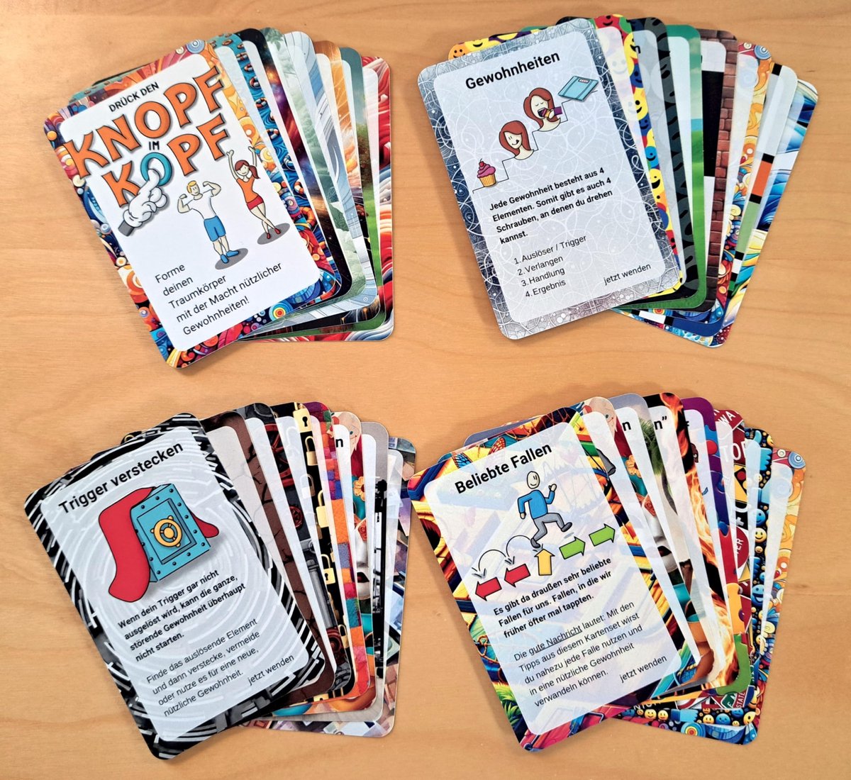 SnelShoppen - Knop in het hoofd Afneembare Kaartenset - 32 Mindfulness en Gewoonten Kaarten voor Positieve Mindset en Welzijn - Eenvoudig en Snel Afne