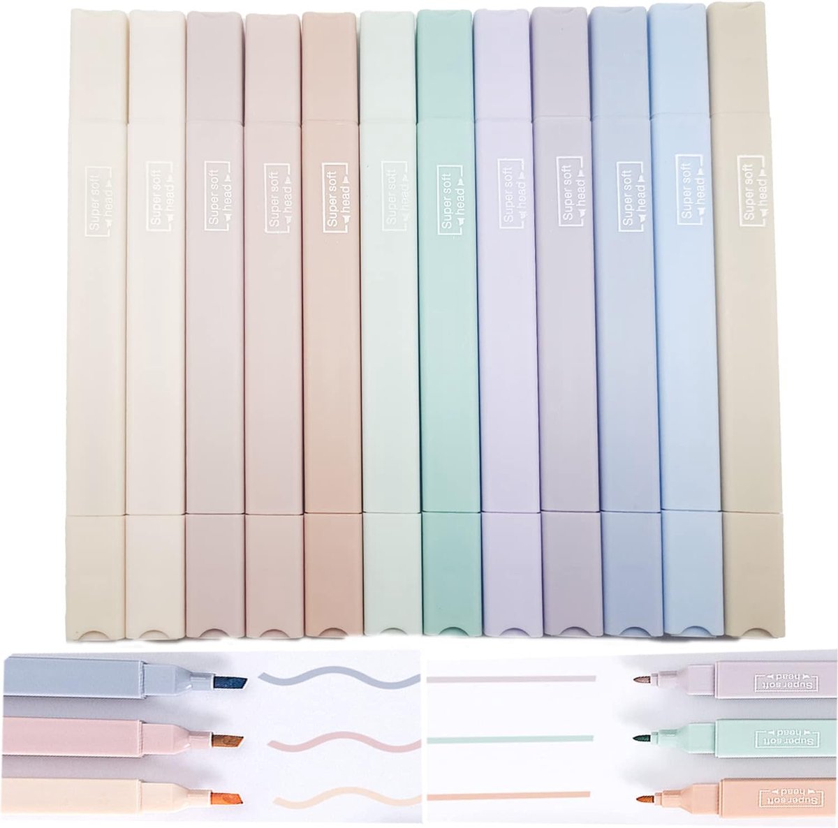 SnelShoppen - Bijbel Esthetische Highlighters met Beitelpunt - Pastel Kleur Highlighters voor School, Kantoor en Creatieve Projecten - 10 Stuks - Zach
