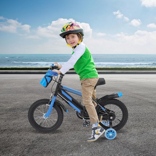 Kinderfiets - Loopfiets Fiets - Leren Fietsen - Met Flessenhouder - 14 Inch - Blauw — afbeelding 3