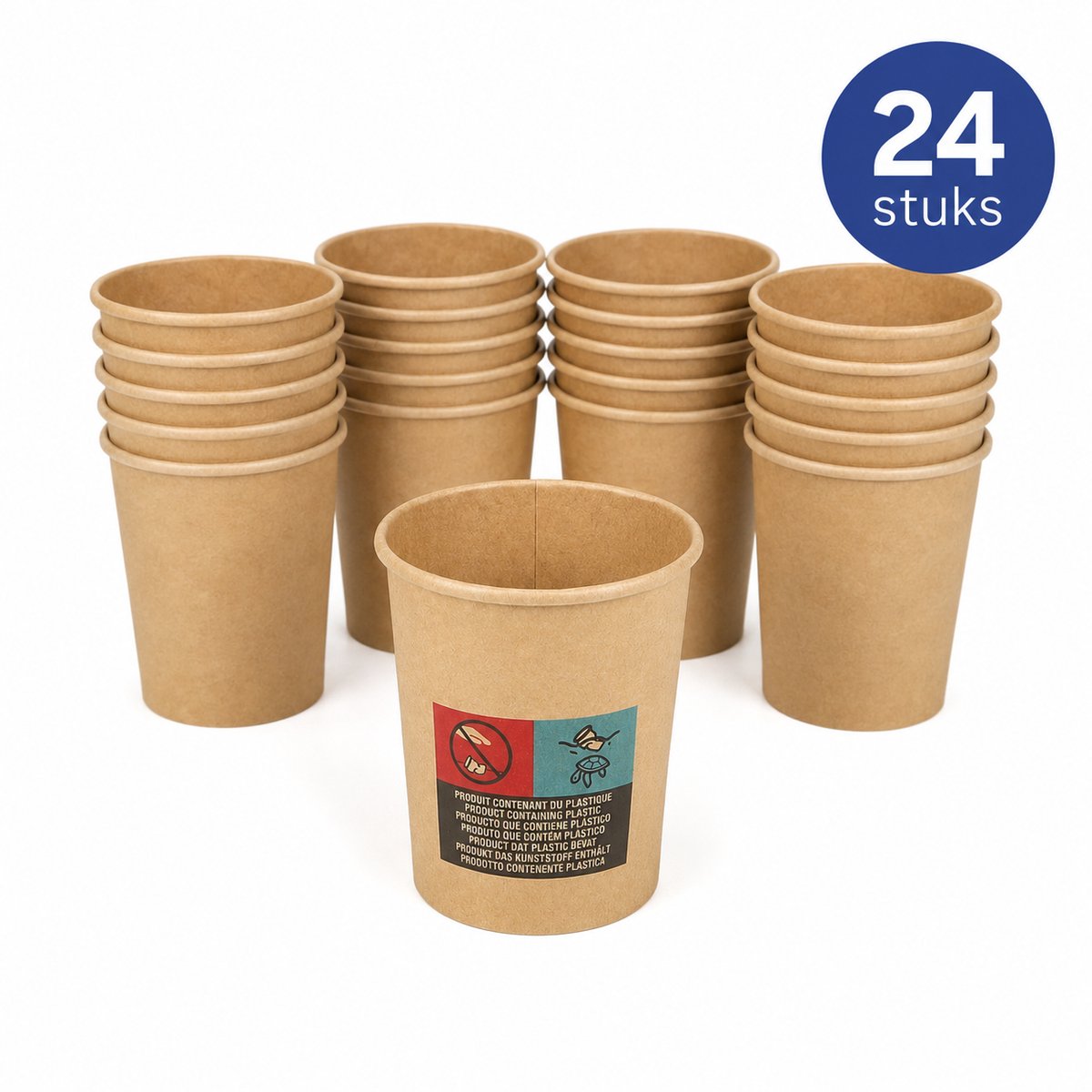 Kartonnen Bekers 120 ml – 24 Stuks – Kleine Koffiebekers voor Espresso, Proeverijen, Feestjes en Evenementen – Bruin