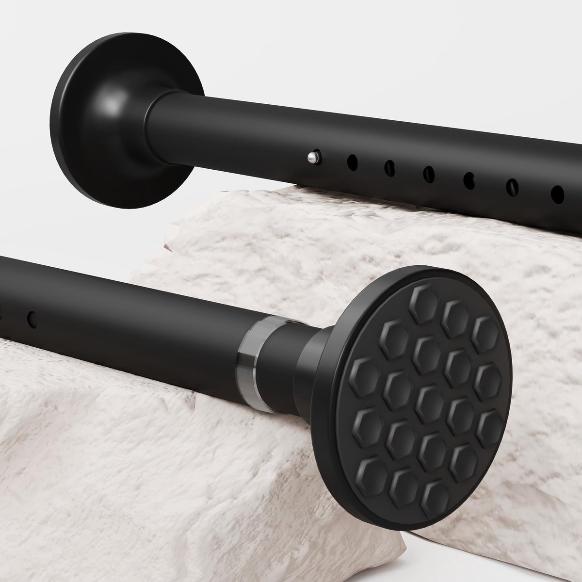 SnelShoppen - Gordijnroede zonder boren 3 m - Telescopische Kledingstang Uittrekbaar voor Douchegordijn en Slaapkamer - Extra Lengte Wit 300-355 cm -