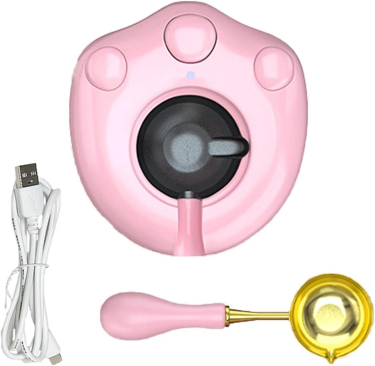 Wax Smelt Set - Kaarsen Smelten - Decoratieve Zegels - Lage Druk Verwarmer - 9 x 7.8 cm - Roze