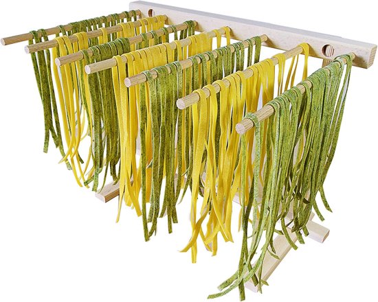 Pastadroger - Verse pasta rek - Ambachtelijk maken - 7 droogarmen - 37 cm hoog - Beige — afbeelding 3