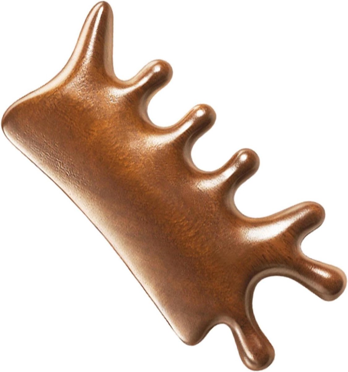 Houten Hoofdmassage - Kam Tool - Hoofdhuid Ontspanning - Natuurlijk Sandelhout - 10.6 x 5.5 cm - Houtkleur
