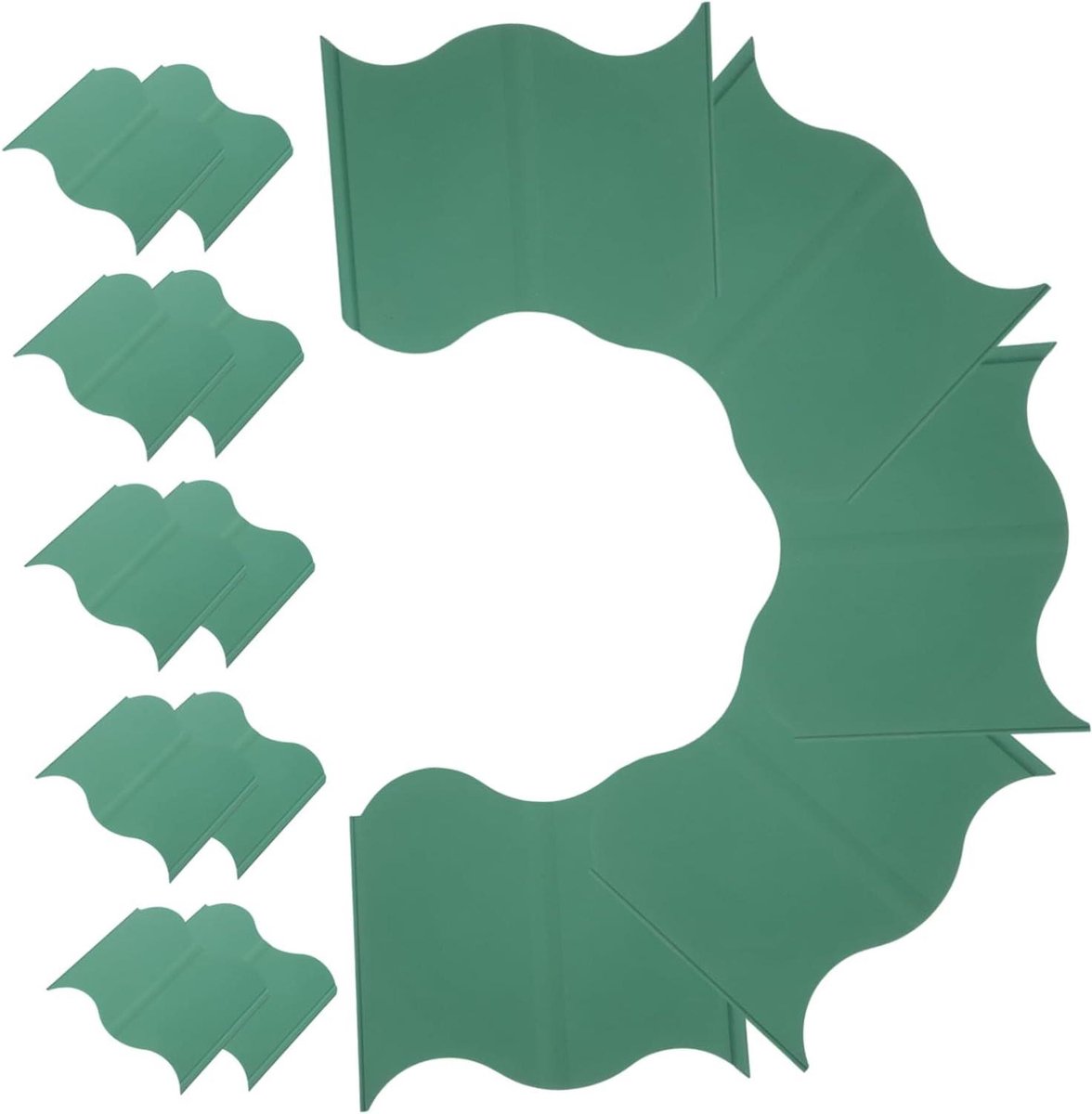 Tuinafboording Set - Borders Gazon - Tuin Decoratie - Weerbestendig Materiaal - 20 Stuks - Groen
