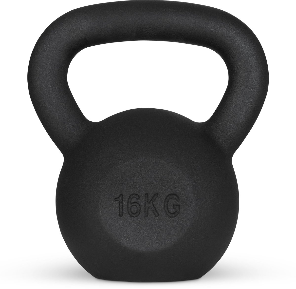 SnelShoppen - Gietijzeren Kettlebell 16kg - Zwart - Ideaal voor Thuis Fitness, Krachttraining, CrossFit en Sporten
