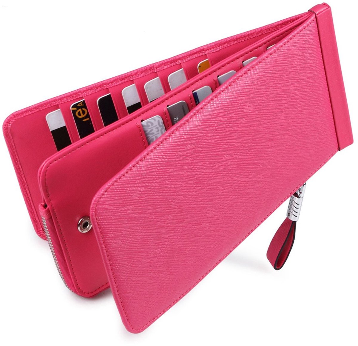 SnelShoppen - Vrouwen Credit Card Houder Portemonnee Lederen Dames RFID Blokkeren Slanke Compacte Portemonnee Multi Kaarthouder Case Sleeve Concertina