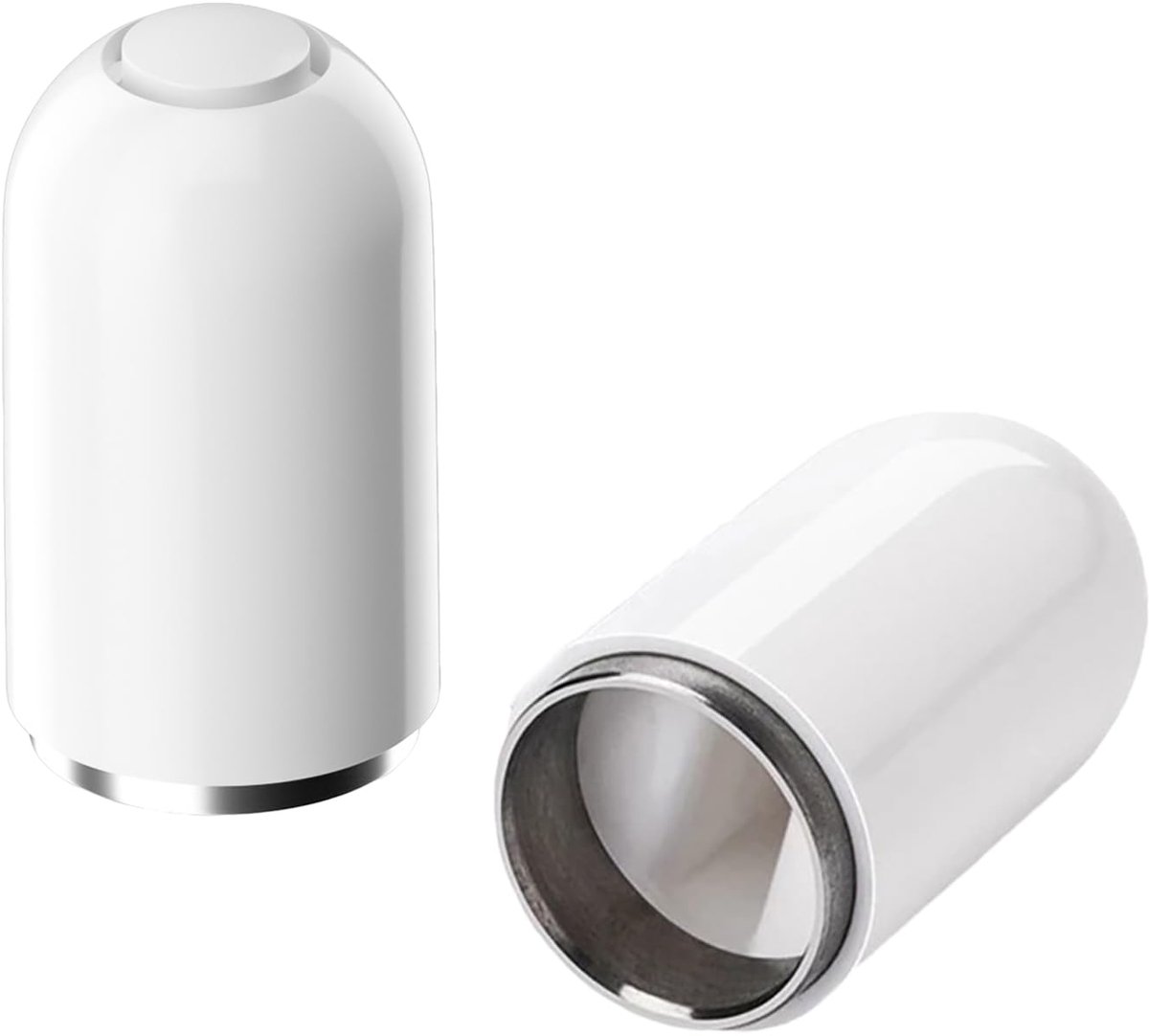 Dailygoods - Magnetische Potlood Kappen voor iPencil - 2 Stuks Wit