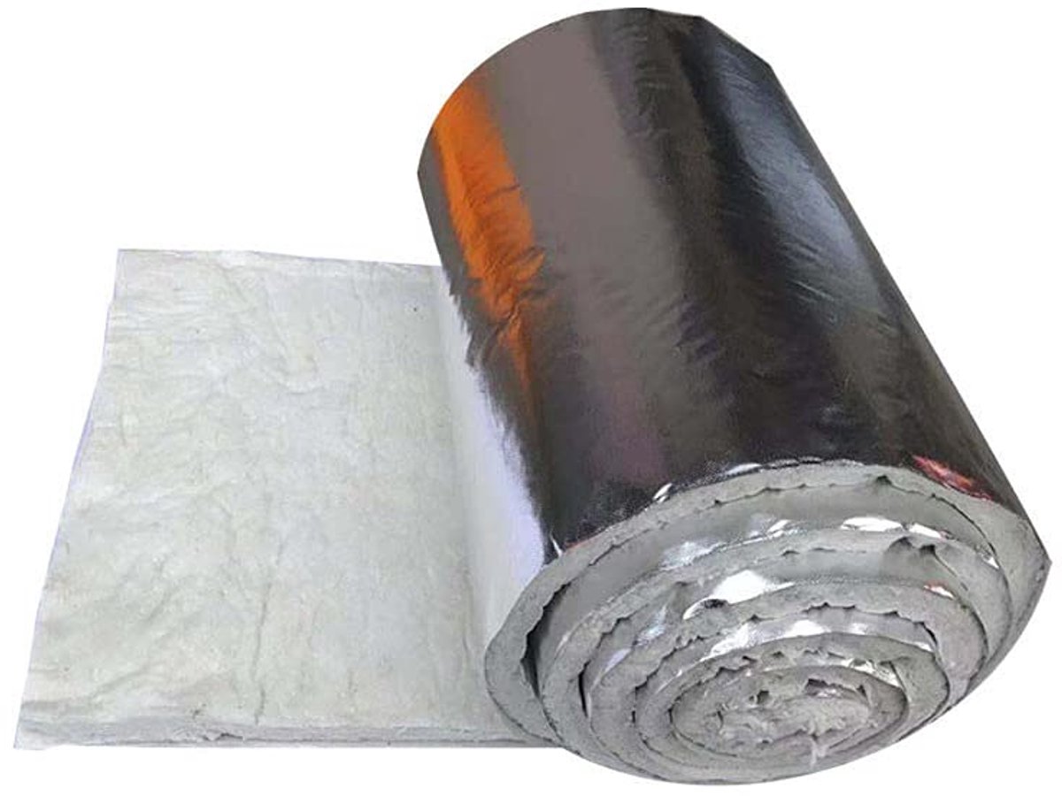 Dailygoods- Plafondisolatiedeken - Keramische vezel - Brandvertragend - Temperatuurbestendig tot 1260 graden - Waterdicht - Aluminiumfolie aan één kant - Isolatiedeken