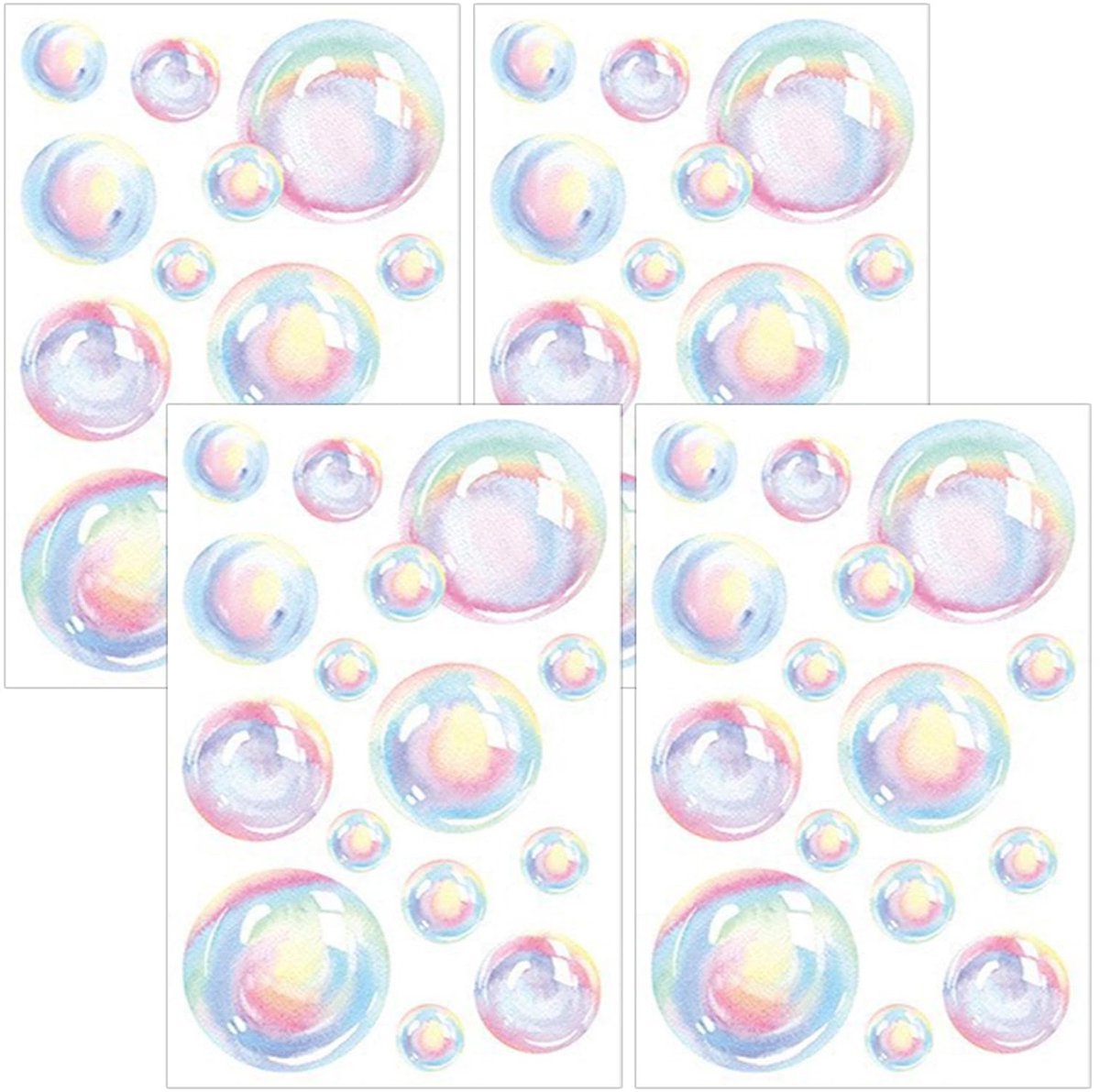 Dailygoods- Muurstickers Bubbel - 4 Vellen - Waterdicht - Kleurrijke Ontwerpen - Badkamer/Slaapkamer Decoratie - Duurzaam PVC - Wanddecoratie