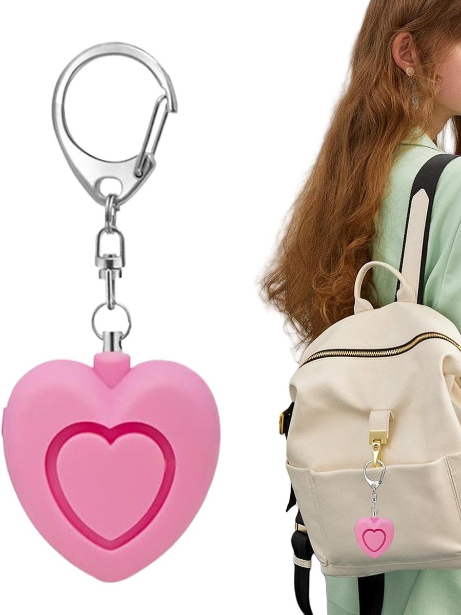 Persoonlijk Alarm - Veiligheid Alarm - Noodsituaties Melden - Hartvormig Ontwerp - 125 dB - Roze