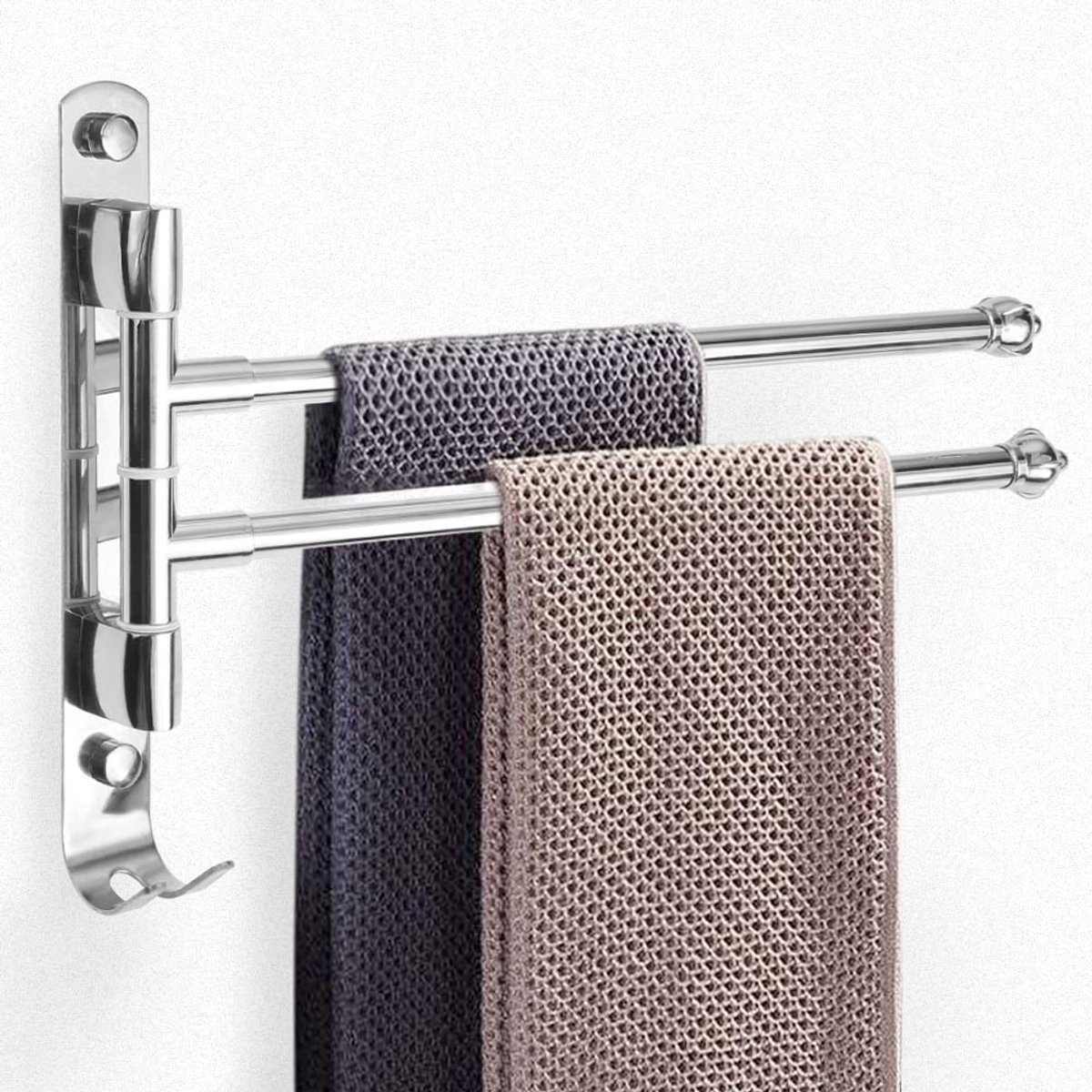 Dailygoods - Wandgemonteerde Towel Rack met 2 Armen - 30cm