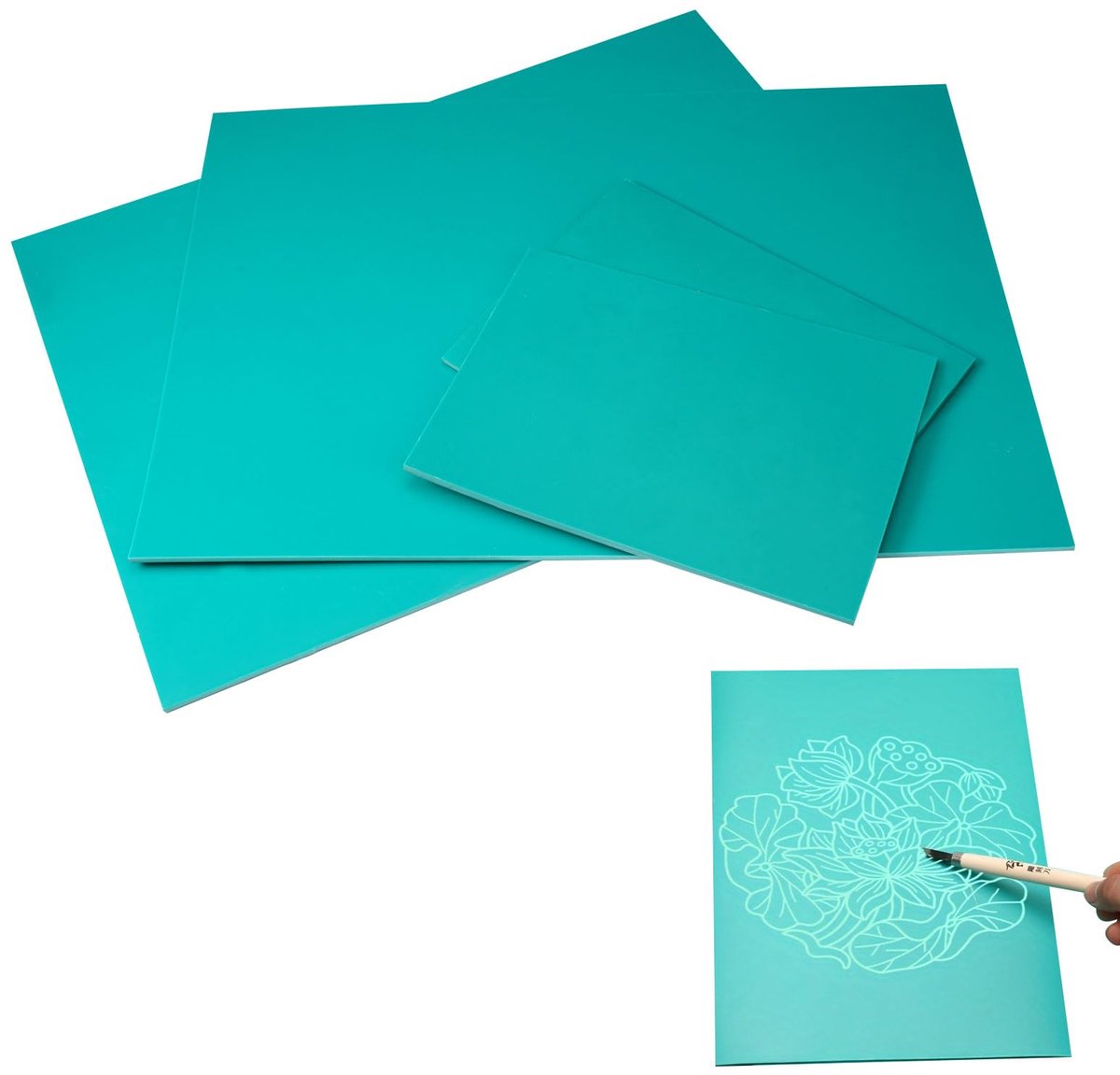 Dailygoods - 4 Stuks Soepele Rubber Linoleum Vellen voor Graveren en Ambachten