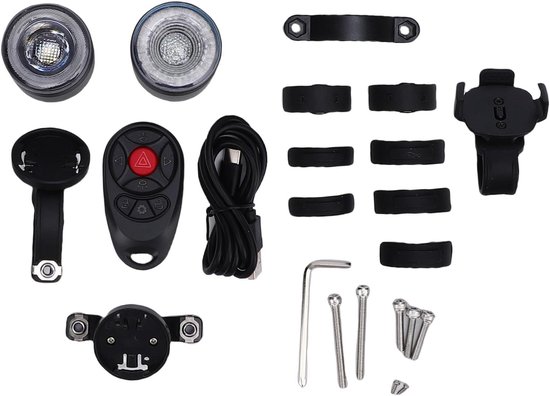 Fietsverlichting Set - Fietslampen Voor en Achter - Veilig Fietsen - Met Richtingaanwijzers - 160 Lumen - Zwart — afbeelding 4
