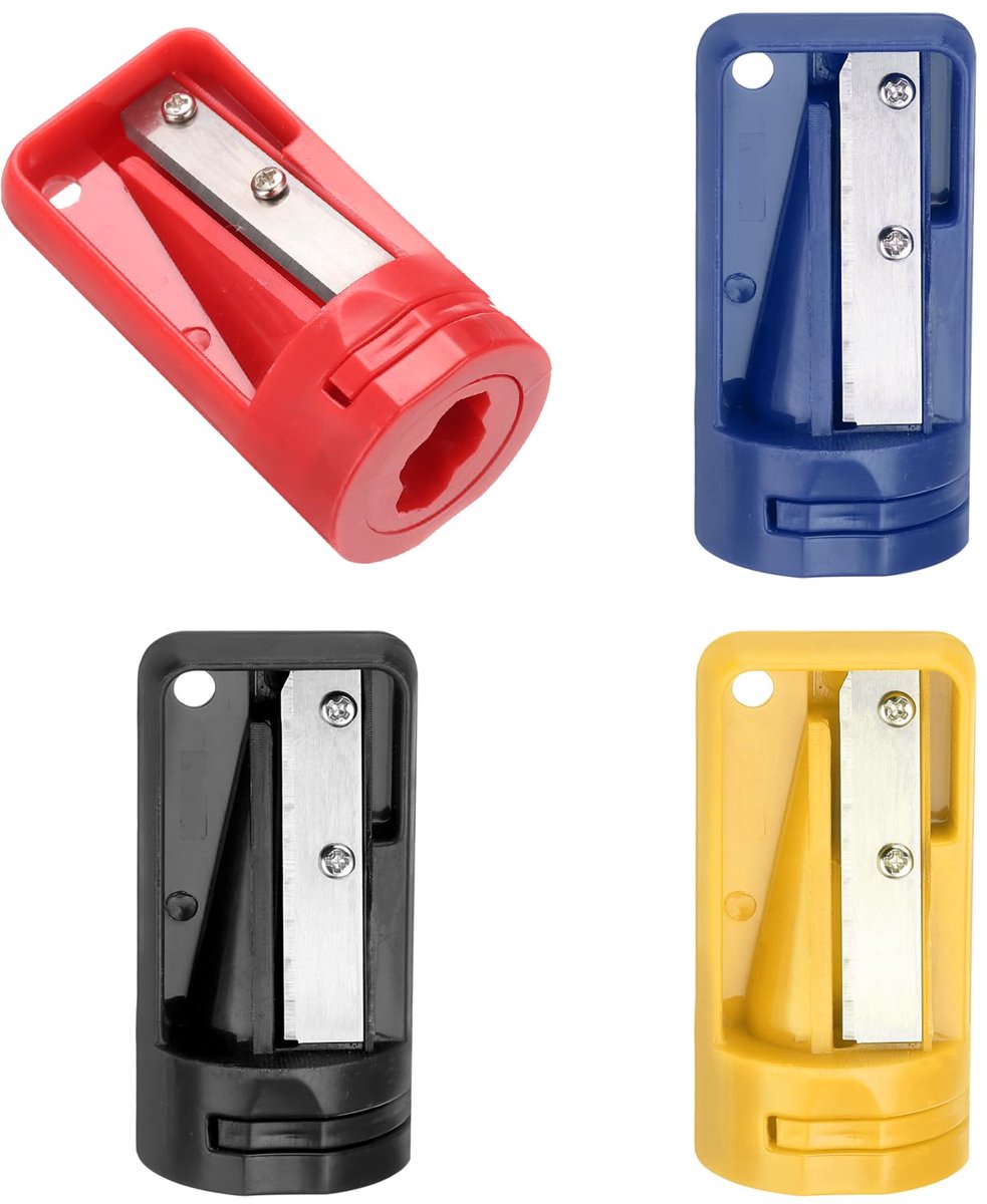 Dailygoods - 4 Stuks Houtbewerking Potloodslijper - Draagbare Slijper voor Bouwplaats