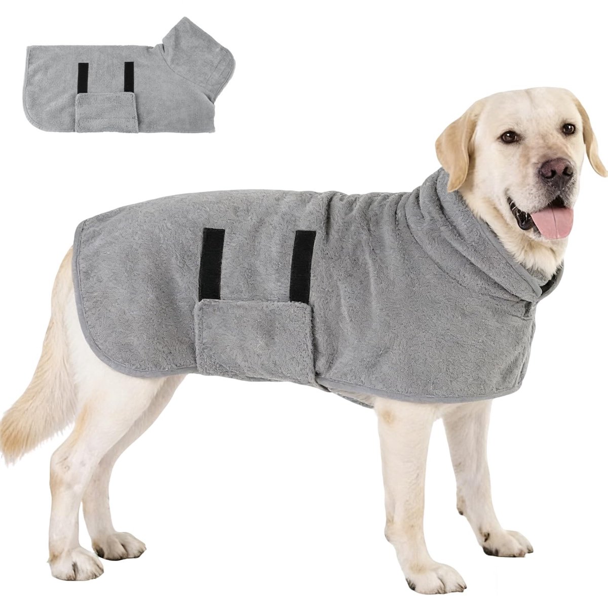 Dailygoods - Super Absorberende Microvezel Badjas voor Grote Honden - Sneldrogend