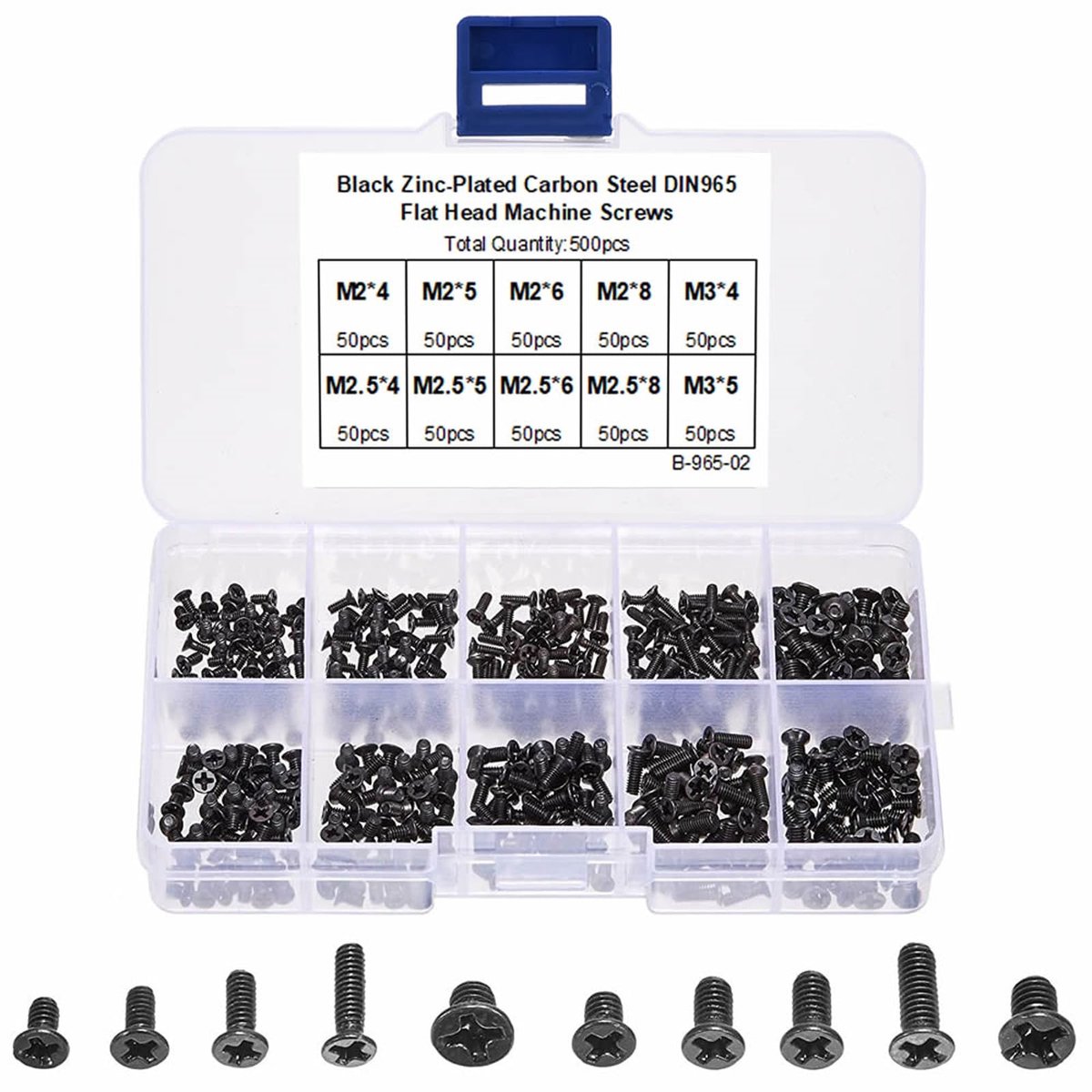Dailygoods - Kleine Schroefset met 500 Stuks - Zelftappende Schroeven voor Elektronica en Houtbewerking
