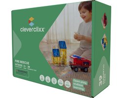 Cleverclixx | Fire Rescue Pack Intense | 39 pieces | Speelgoed +3 jaar | Magnetisch speelgoed | Brandweer
