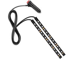 Auto LED Strip - Interieur Verlichting - Auto Decoratie - USB Plug En Speel - 22CM Strip - Rood