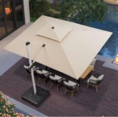 PURPLE LEAF Parasol Rectangulaire – Double Toit – Rotation à 360 ° – Tissu Anti-UV – Parasol Déporté Résistant au Vent