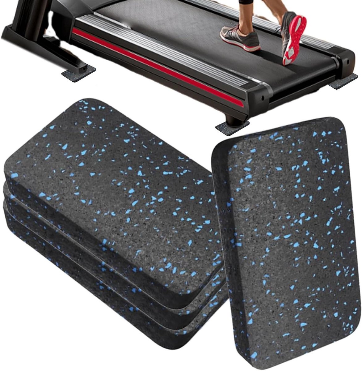 Loopbandmat - Vloerbeschermer Fitnessapparaat - Apparaten Beschermen - Geluidsreducerend Ontwerp - 120 x 80 cm - Zwartblauw