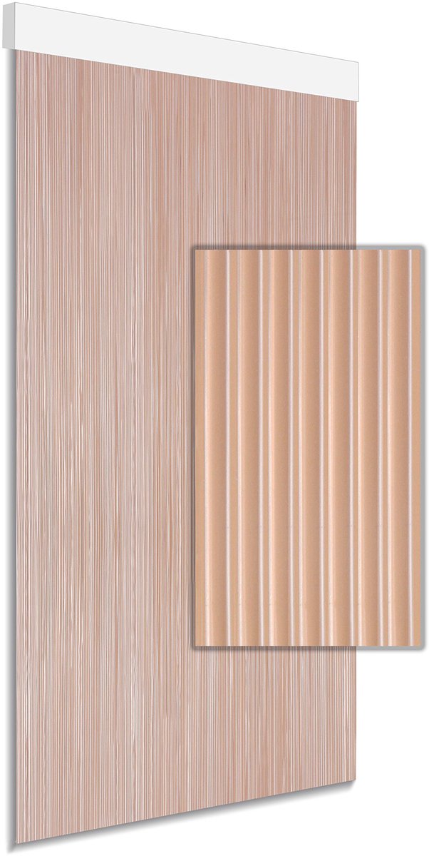SnelShoppen - Kunststof Vliegengordijn Franje Transparant 90x210 - Ideaal voor Slaapkamer, Woonkamer, Caravan, Camper - Houd Vliegen en Insecten Buite