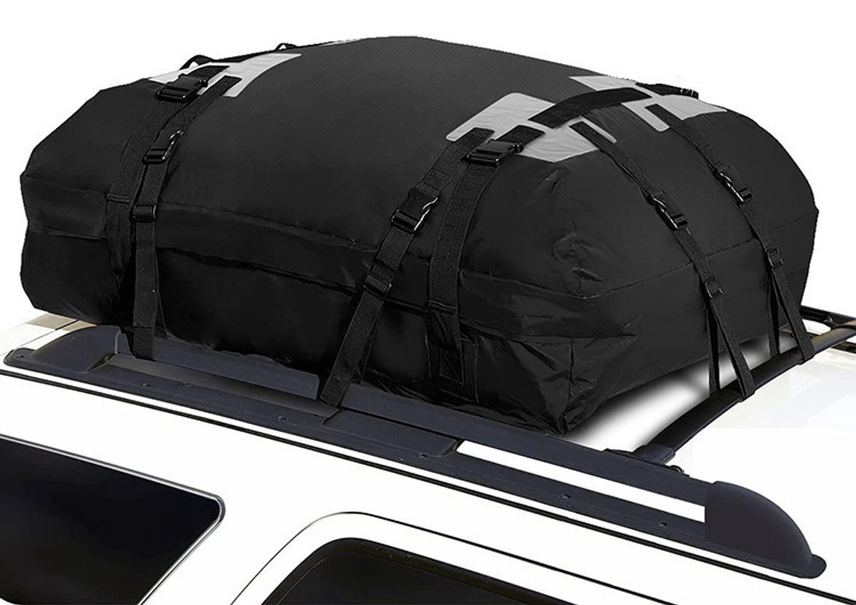 Waterdichte 600d Oxford Dakkoffer - Dakkoffer 120x 90cm - Bagagetas voor op het dak - Stofdichte en zonbestendige dakbagagetas met grote capaciteit - Opvouwbaar - Voor Reizen En Buiten - Zwart