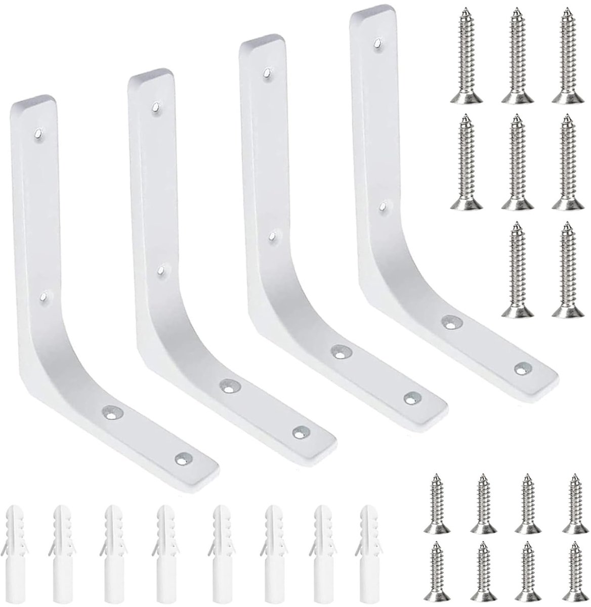 Dailygoods - 4 Stuks Metalen Plankdragers - Wandmontage voor Boekenplanken