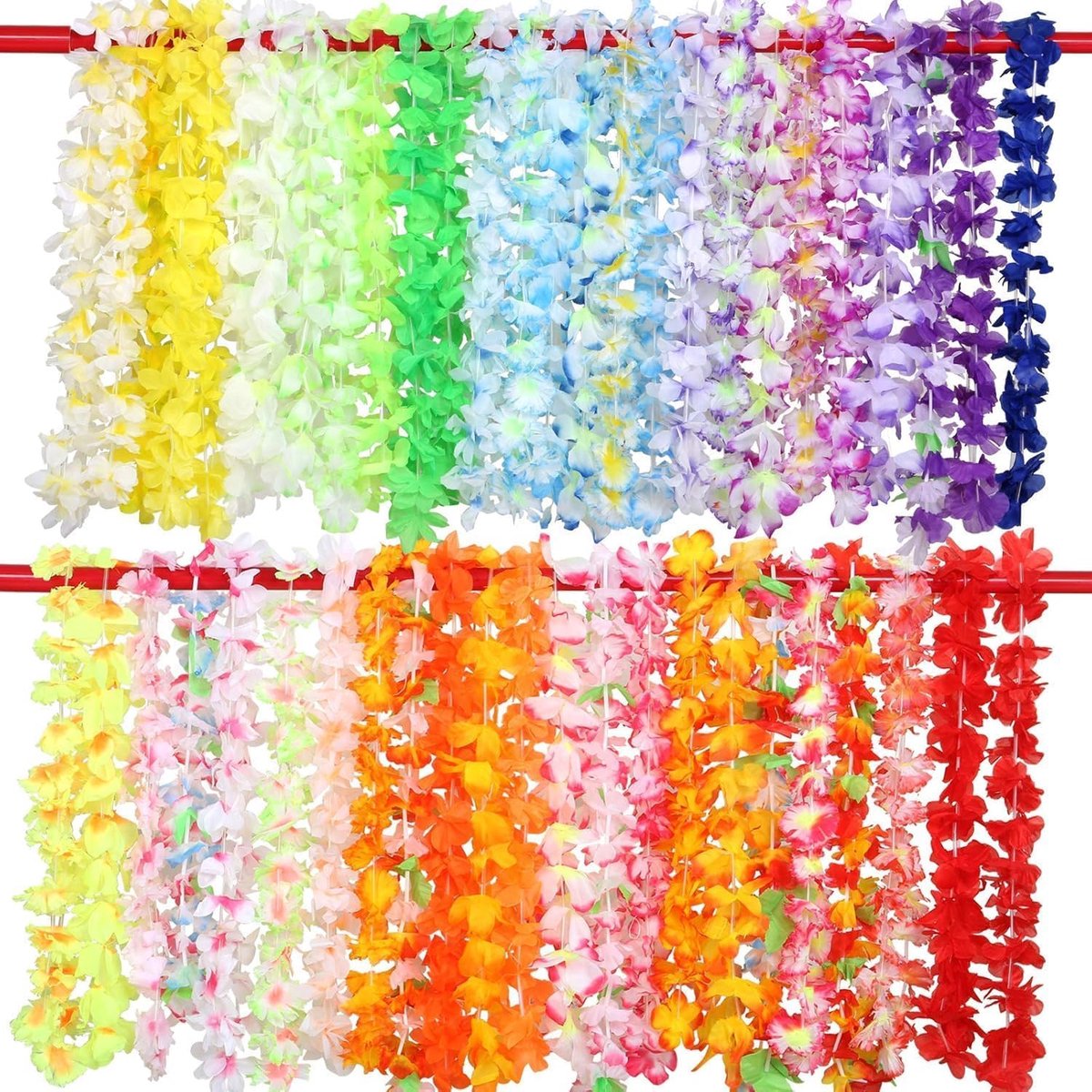 Dailygoods - 48 Stuks Hawaiian Bloemenslinger - Tropische Decoratie voor Feest en Bruiloft