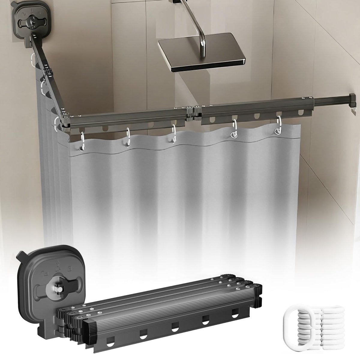 Dailygoods - Opvouwbare Douchesector met Zuignap - Waterdicht en Muurbevestiging