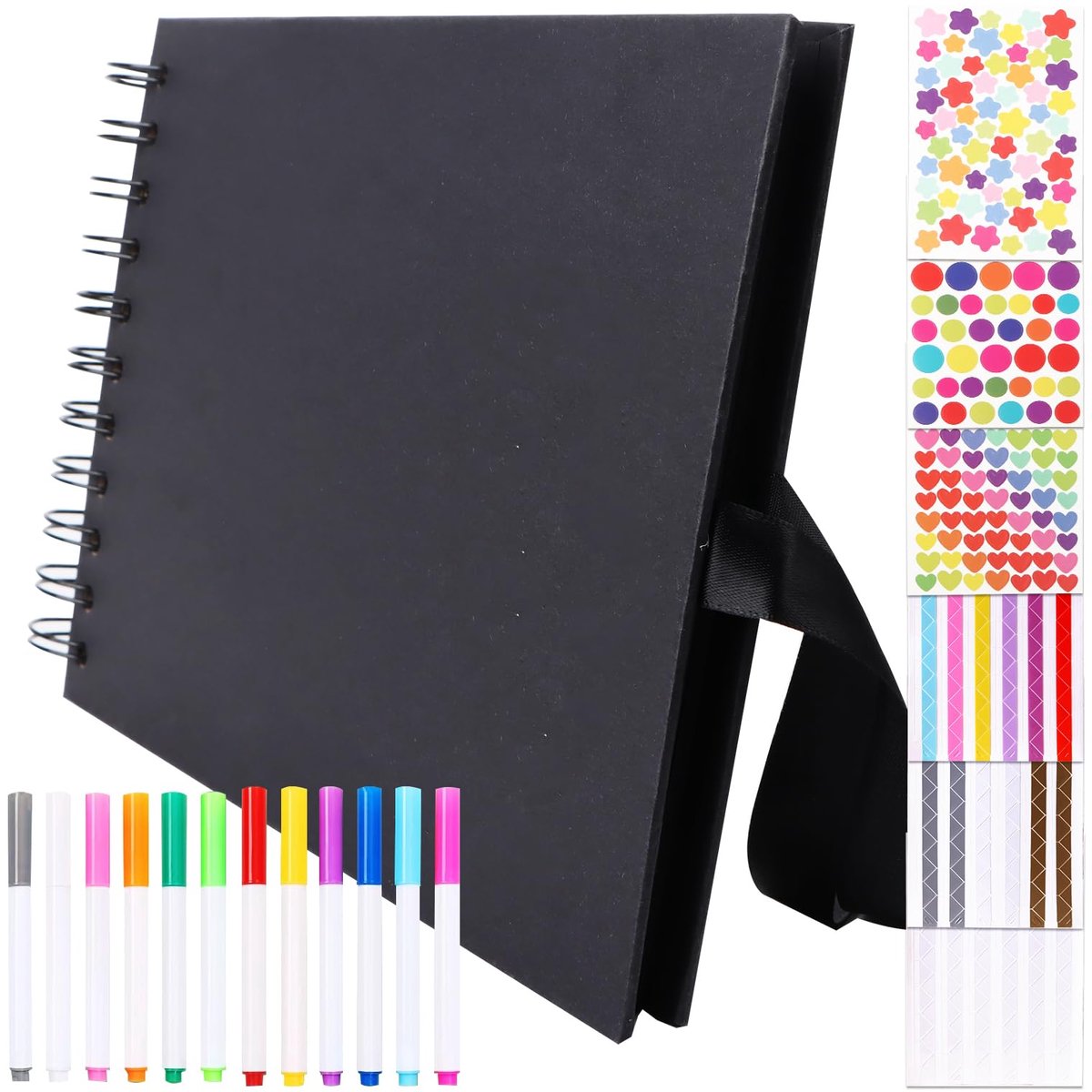 Dailygoods - Doe-Het-Zelf Fotoalbum - 40 Zwarte Pagina's voor Creatieve Herinneringen